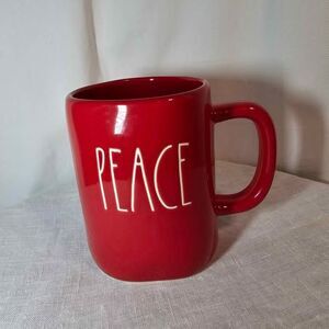 NEW Rae Dunn Christmas Red Peace Mug